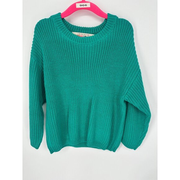 DotDotSmile Girls Long Sleeves Blue Green Knit Sweater Size 3/4 New With Tags - Picture 1 of 4